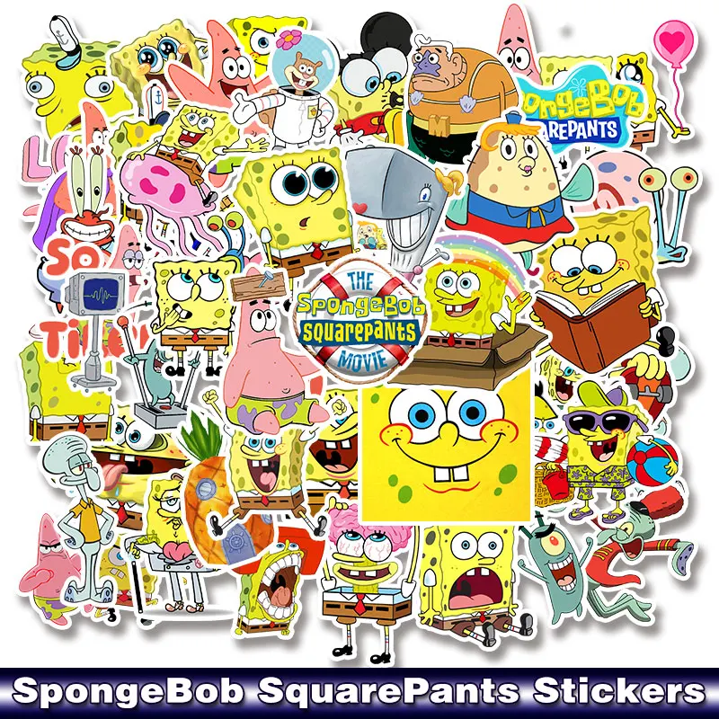 100 Spongebob Squarepants Stickers Cartoon Vinyl Decal Phone Laptop Waterproof 
