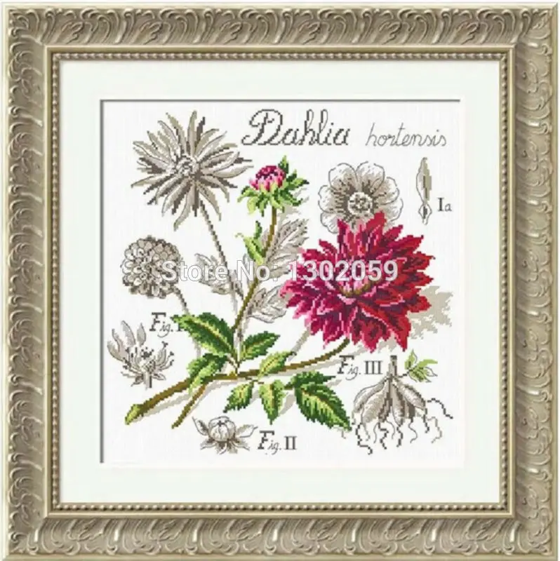 

Available Shadow Series Dahlia Flower Needlework Embroidery Package Cross Stitch Kit Factory Sale 18CT/16CT/14CT/11CT/9CT