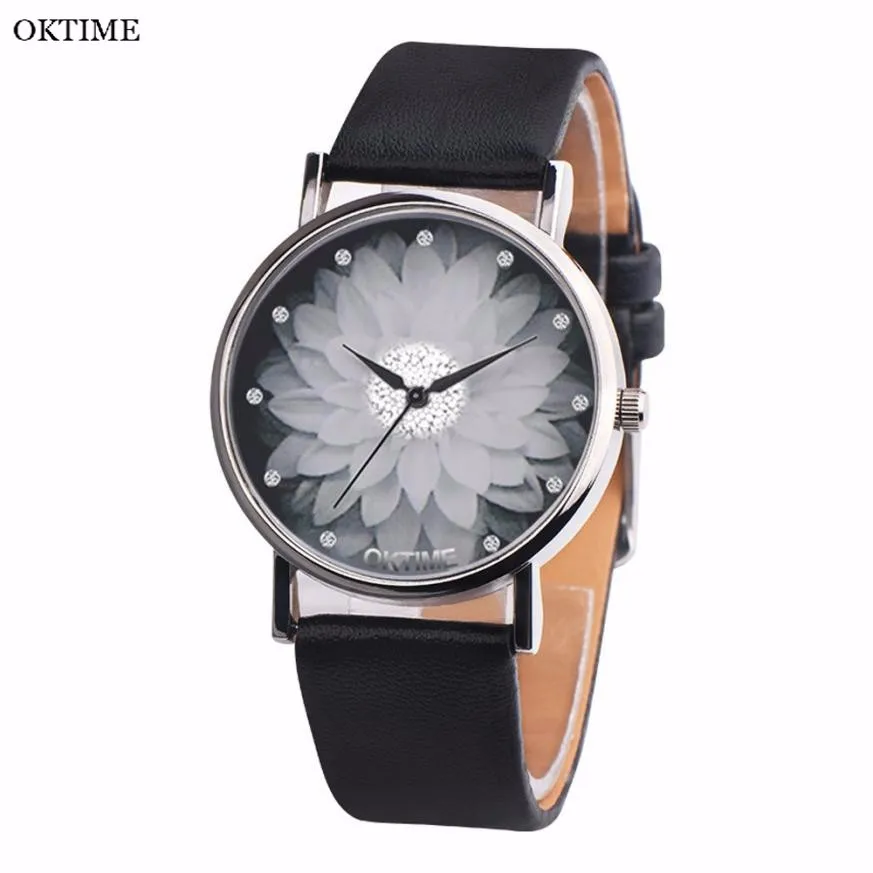 

OKTIME Women Watches 2018 Luxury Brand Women Watch Flower Fashion Casual Leather Analog Quartz Wrist Watch bayan kol saati 30