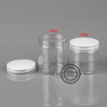 

(30pcs)200g /250g round clear color empty Plastic Cream mask PET bottles jars containers for cosmetic packaging skin care cream