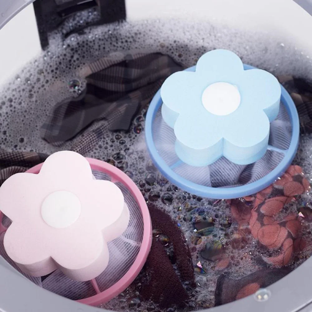 

Washing Machine Floating Filter Flower Shape Washing Machine Hair Removal Clean Net Bag Washing Machine Floating Filter 1pc