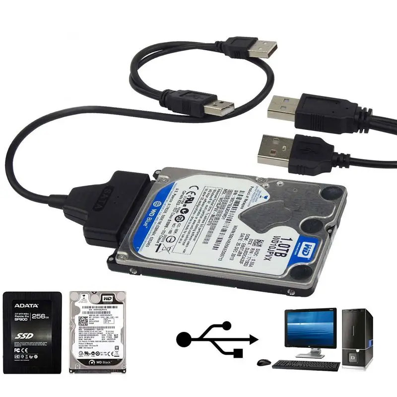 USB2.0 SATA адаптер кабель 48 см для 2 5 дюймов внешний SSD HDD | Компьютеры и офис