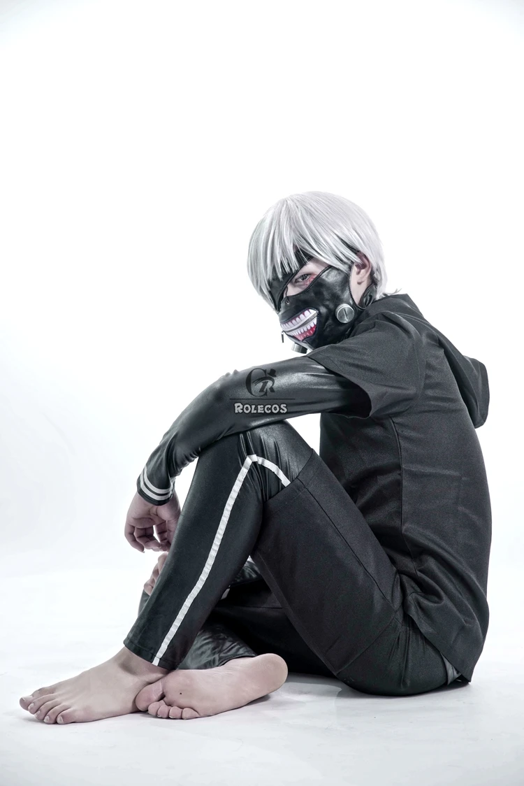 ROLECOS, новинка, японское аниме, Токийский Гуль, костюмы для косплея, Kaneki Ken, костюмы для косплея, толстовки, черная Бойцовая униформа, полный комплект