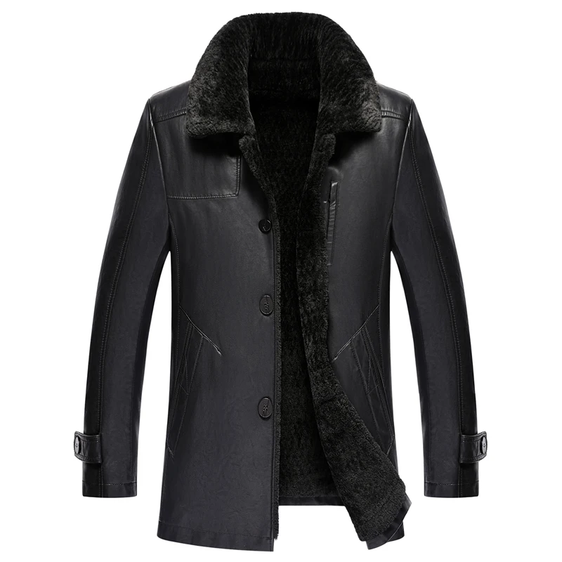 Men's winter coat Men casual thick warm leather jackets mens jackets ...