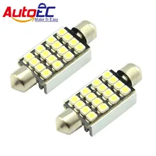 AutoEC 300 X Canbus 36 мм 39 мм 42 мм гирлянда Купол 16 SMD 1210 3528 Светодиодный автомобильный подвесной фонарь для чтения лампа 12 В без ошибок# LK20