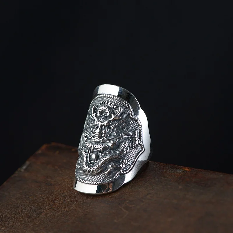 BALMORA, 990 чистое серебро, Kirin Animal, открытые кольца для мужчин, Ретро стиль, модное тайское серебряное кольцо, подарок, вечерние ювелирные изделия, Anillos