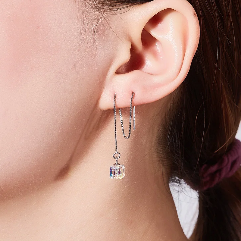 Женские серьги подвески CDE геометрические из стерлингового серебра с