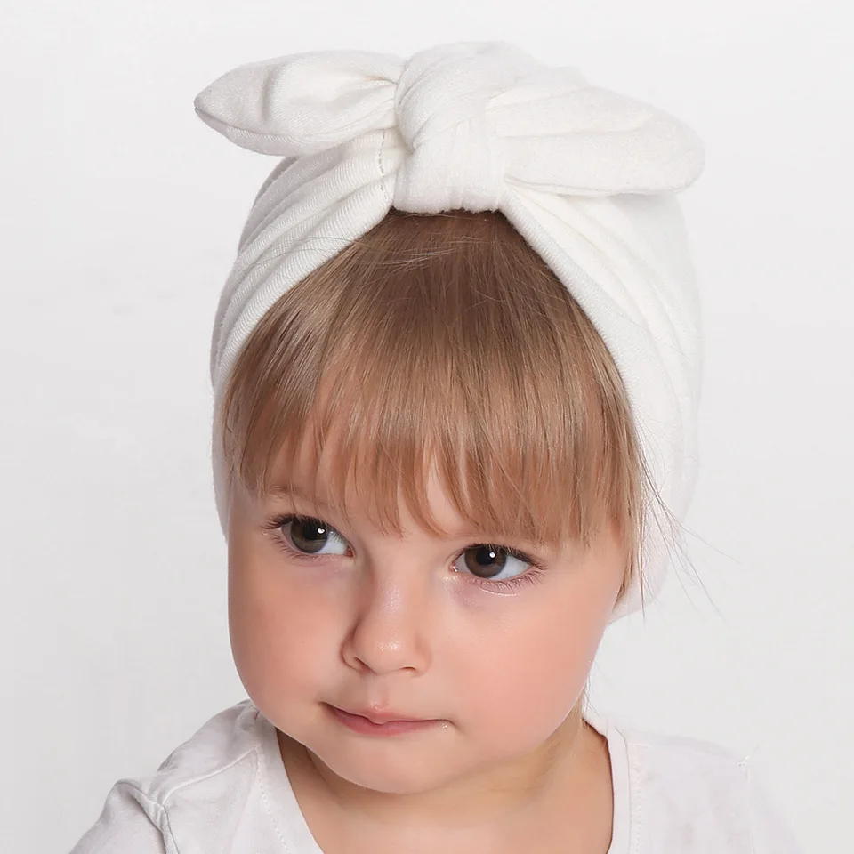 Winter Rabbit Ears Knot Warm Indian Hat Baby Bandanas Turban