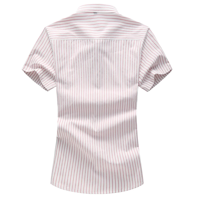 Мужская тонкая рубашка в полоску с коротким рукавом большого размера|short sleeve