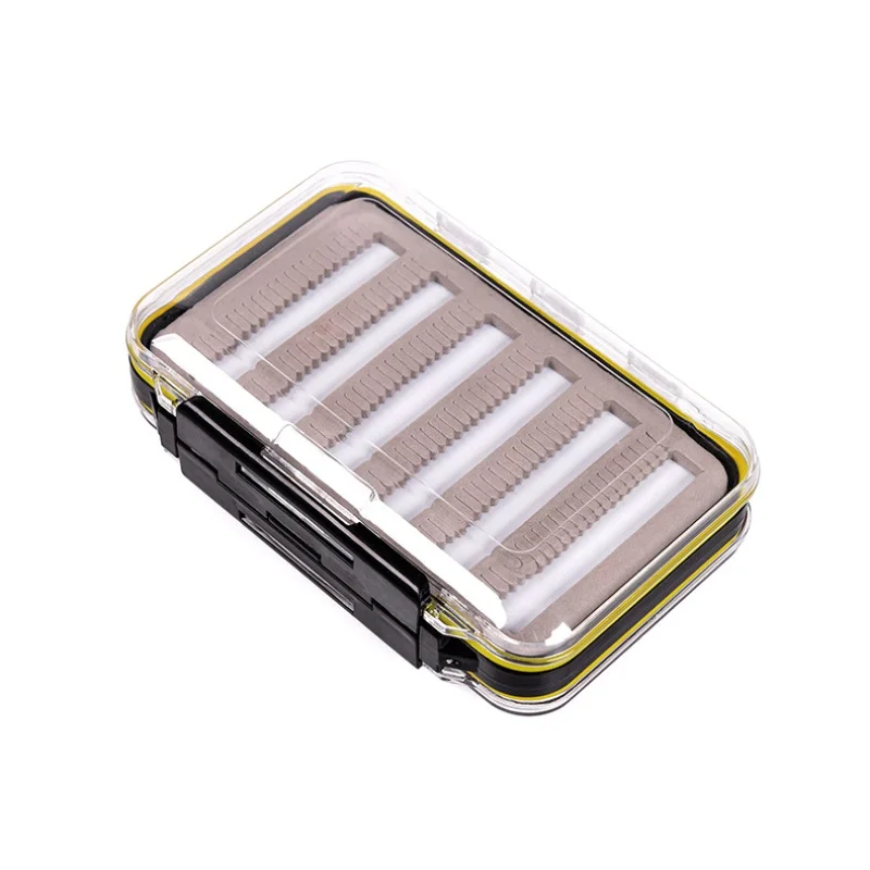 

Transparent Easy-Grip Foam Fly Fishing Box 15*10*4.65cm Double Side Waterproof Plastic Tackle Box Transparent Fly Box
