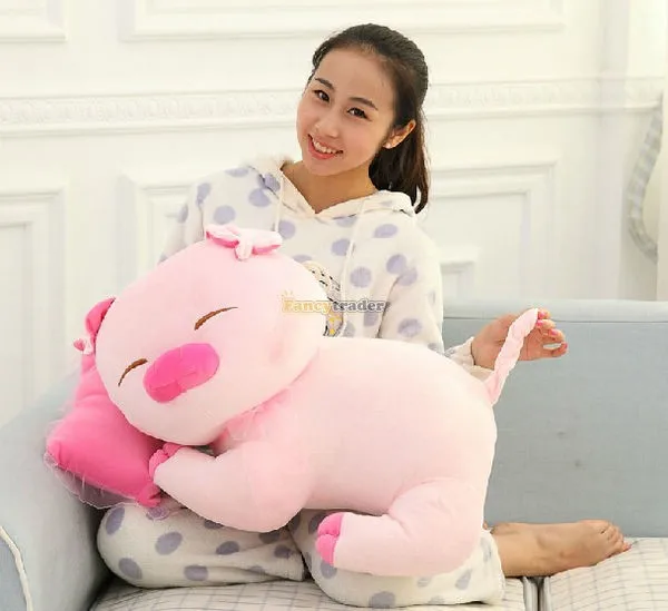 Fancytrader 35'' 90cm Super Lovely Giant Stuffed Plush Sleepy Pig, 2 Colors, Free Shipping FT50500 (14)
