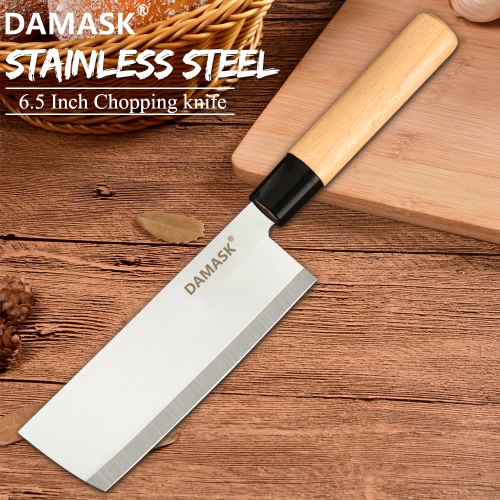 

DAMASK Kitchen Knives Stainless Steel Chop Knife Japan Chef Knife Cleaver Bone Chopping Cutter Hard and Durable Cooking Tools