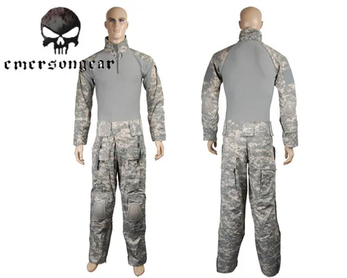 Airsoft Tactical Combat Shirt & Pants Uniform with Elbow Knee Pad Outdoor Hunting Shooting Camouflage Windproof Ghillie Suit