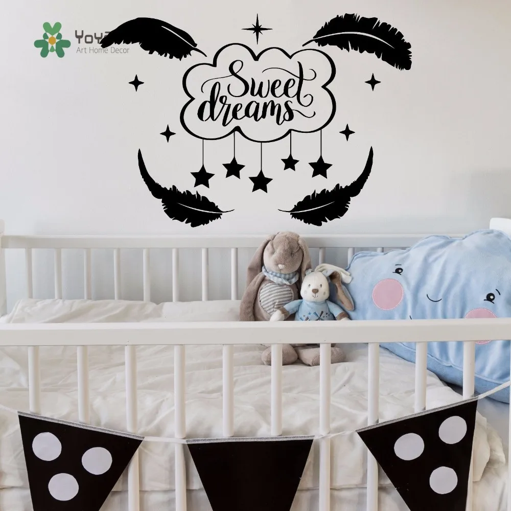 

YOYOYU Wall Decal Sweet Dreams Vinyl Wall Sticker Art Removeable Home Decor Sticker Kids Room Nursery Lovely Clouds Star YO185