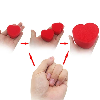 

5pcs Red Sponge Heart Love Balls Street Magic Trick Accessories Close-up Magic Tools Magic Props Toy