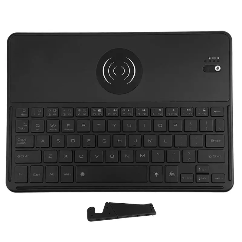

Bluetooth 3.0 Keyboard with QI Wireless Charging Function 7 Color Backlit Rechargeable Keypad for laptops phone tablet PC