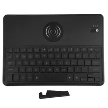 Bluetooth 3.0 Keyboard with QI Wireless Charging Function 7 Color Backlit Rechargeable Keypad for laptops phone tablet PC