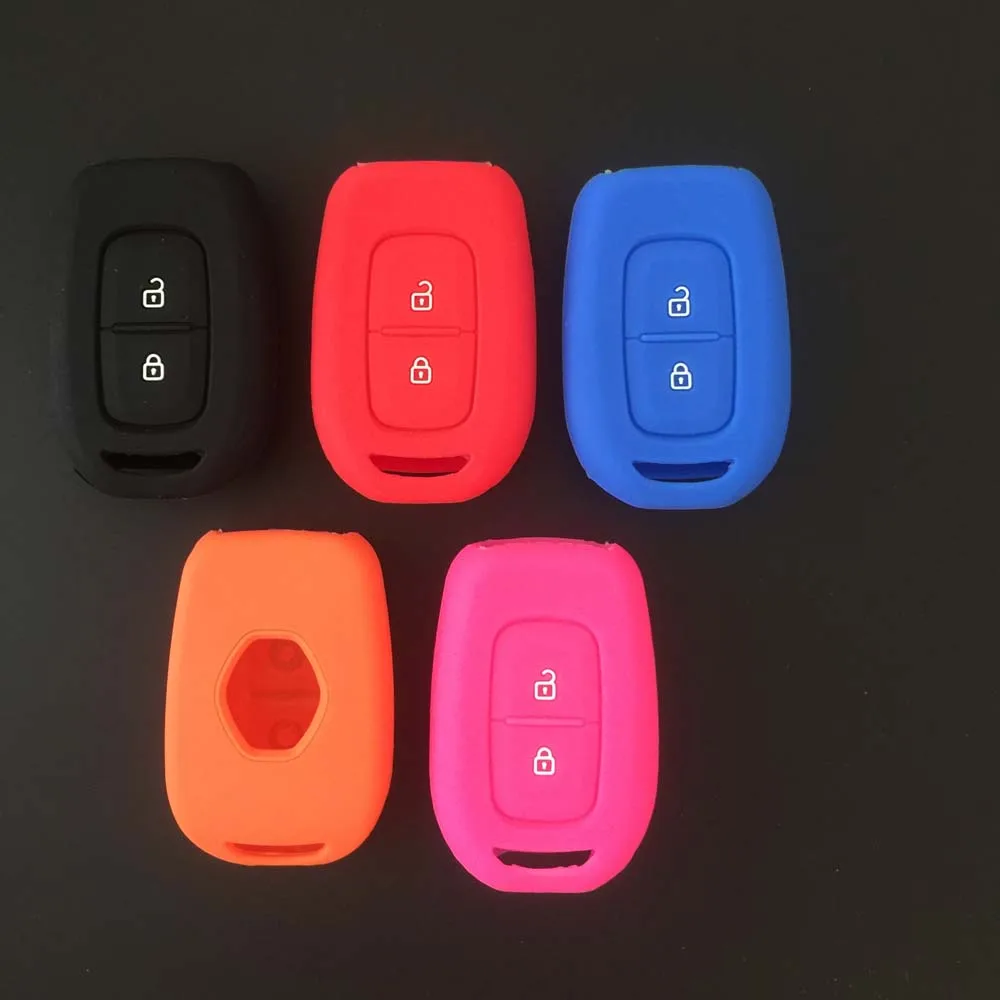 

1pcs Accessories New Silicone rubber car key cover case for Renault Duster dacia 2 button remote key