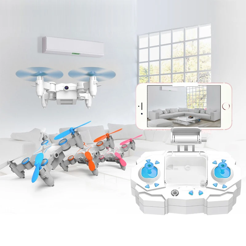 

6 Colours Foldable Mini Drone With WiFi Camera RC Quadrocopter With High Hold RC Helicopter With Headless Mode Pocket Drone Toy