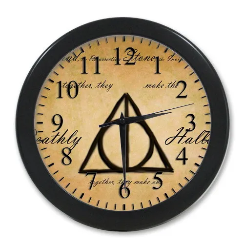 Обычный дизайн! Гарри поттер Deathly_Hallows символ фон стена часы! Nice комната украшение