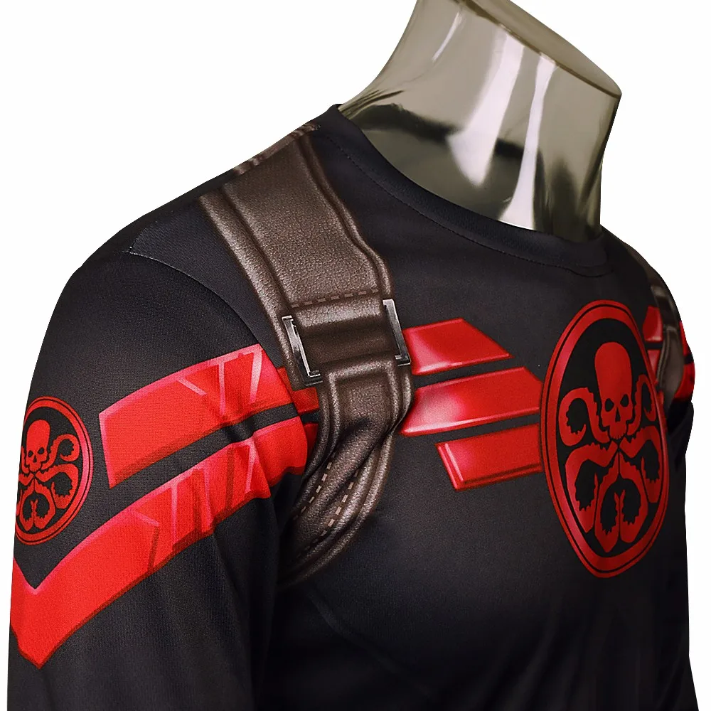Super Hero T-shirt Cosplay Captain America Hydra Red Skull T-shirt Print 3D Long-sleeve  Men  Quick drying Party Prop (9)