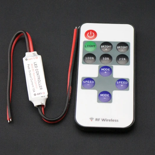 

Led Controller 11key wireless DC5-24V mini dimmer RF remote control for single color led strip 5050 3528 high quality
