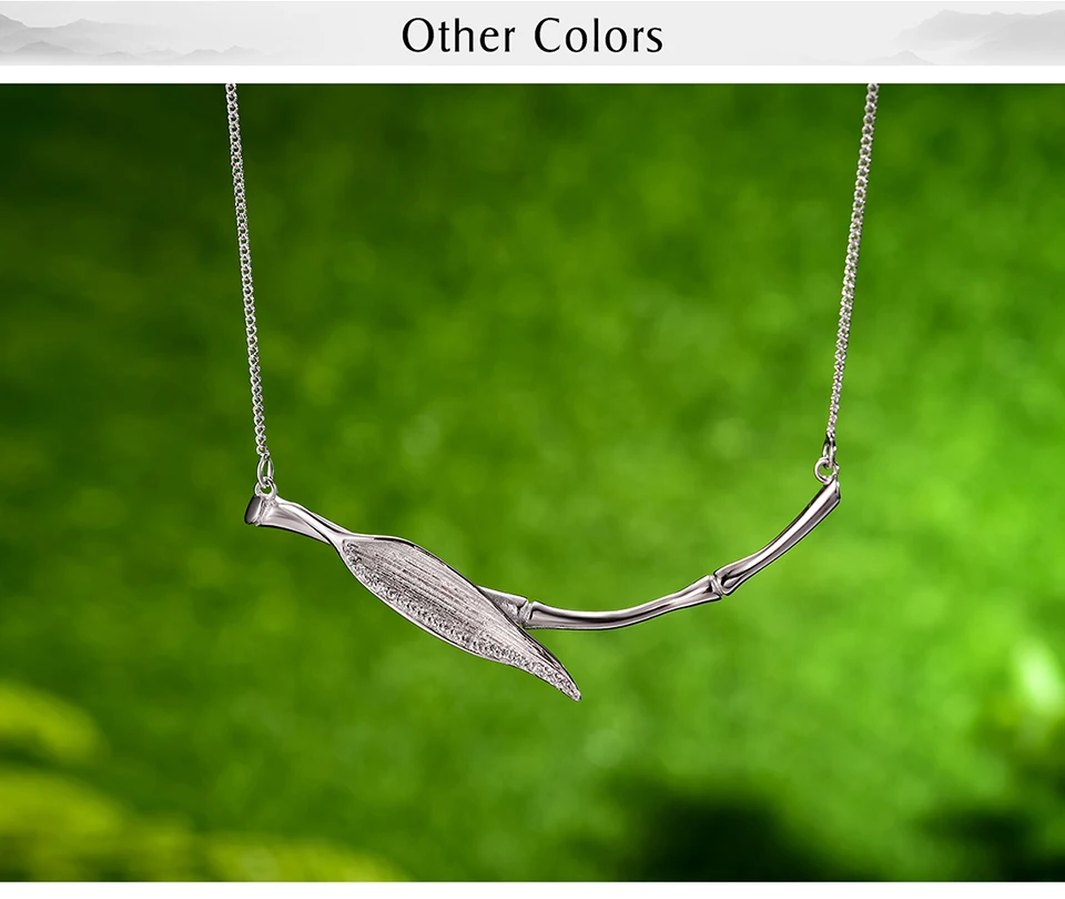 Morning Dew on Bamboo Leaf Pendant and Necklace | Muduh Collection