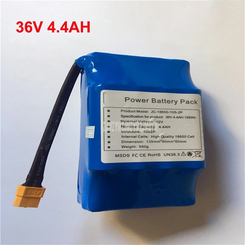 

36V 4.4AH 18650 Lithium Battery Hoverboard Electric Skateboard Scooter Gyroscooter Battery Pack Suit For 6.5/7/8/10 inch Scooter