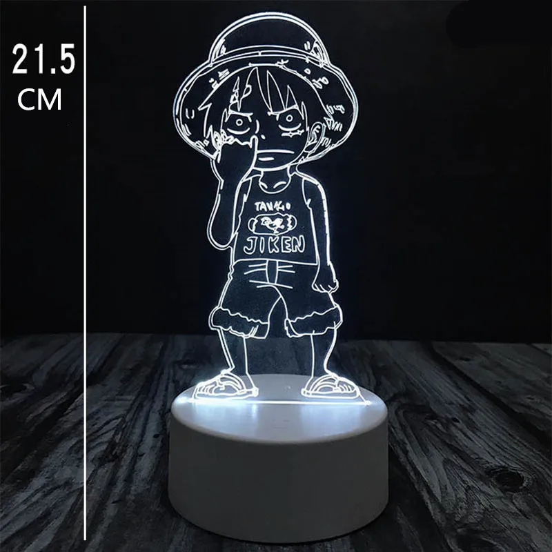 

ONE PIECE USB Luffy And Zoro 3D Stereo Remote Control 6 Color Conversion Night Light Visual Stereo Lamp LED Light Model Toy M524