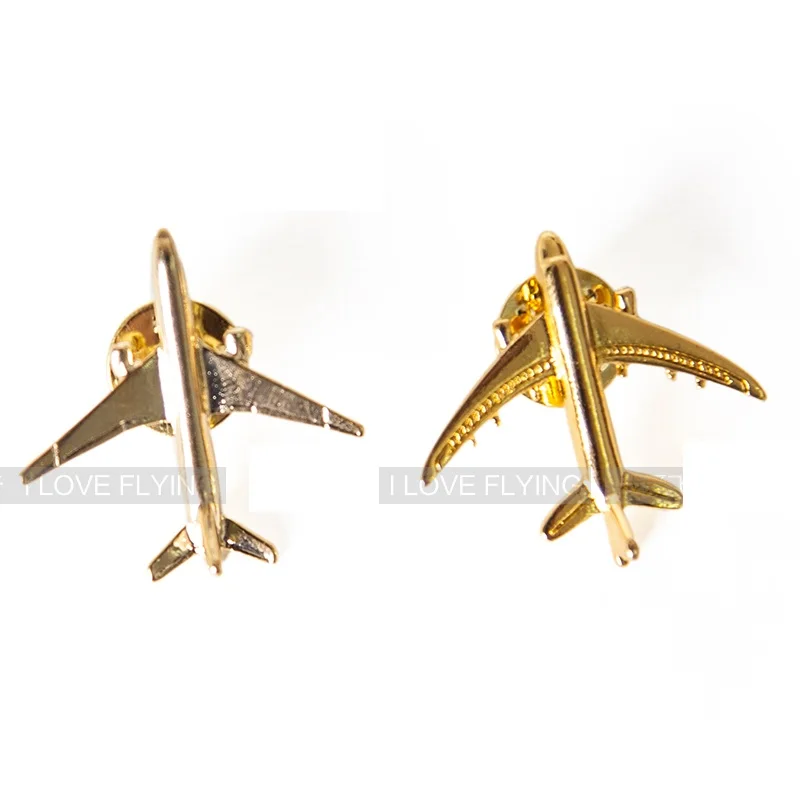 

B777 B787 Mini Badge Medal Gold Plane Shape Fashion Simple Design Special Personality Gift for Filght Crew Pilot