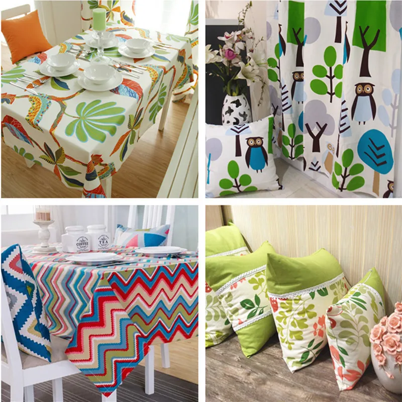 

240cm printed cotton tablecloth canvas fabric thick cotton curtain sofa pillowcase sheet fabric wholesale cotton cloth