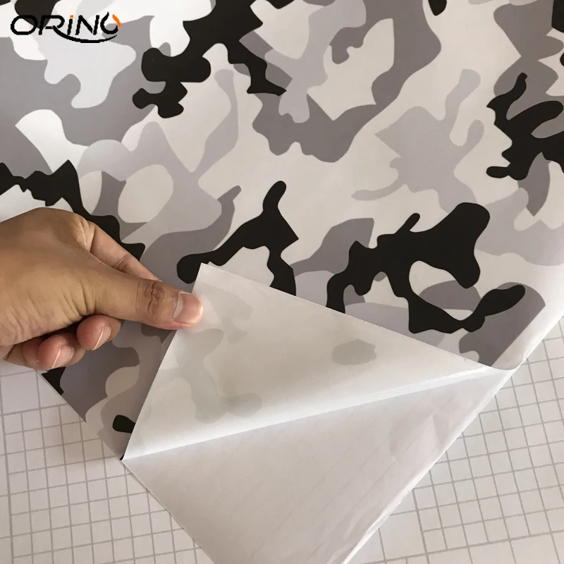 Black White Snow Camo Vinyl Film-4