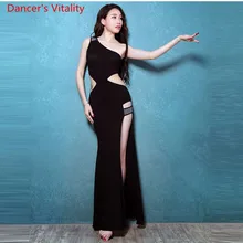 Профессиональный танец живота платья для дам 3 цвета элегантной моды для женщин фламенко сексуальное платье сплит