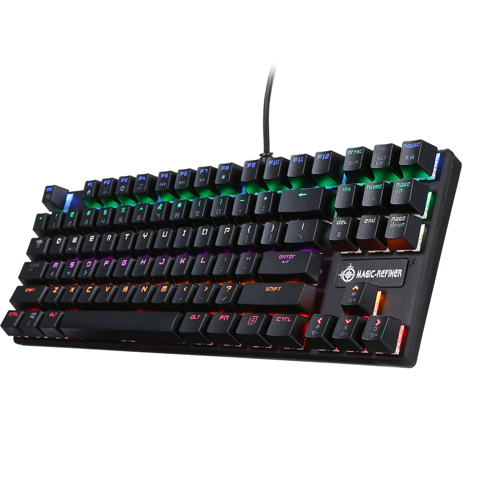 Механическая клавиатура MAGIC-REFINER 87-key игровая клавиатура синий переключатель N-Key наклонная клавиатура с русским и английским языками