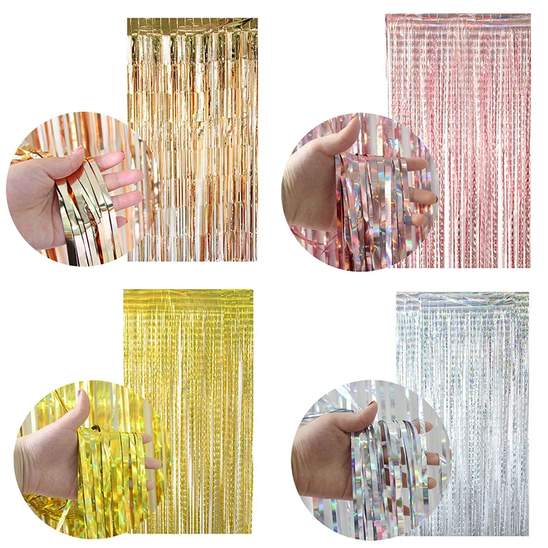 

Meidding 2M*1M Rain Curtain Birthday Party Decoration Photography Backdrop Decor Supplies Baby Birthday Wedding Party Decoration