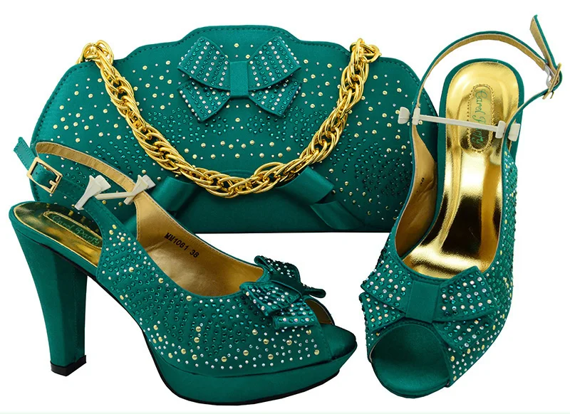 

Italian Design High-quality Shoes With Matching Bag For Wedding Party African Fashion Women Pumps Shoes and Bags MM1061