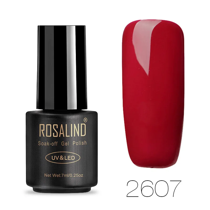 ROSALIND лак для ногтей, Гель-лак для наращивания ногтей, впитывающий УФ Полупостоянный светодиодный Гибридный гвоздь для маникюра, гель-лаки - Цвет: RA2607