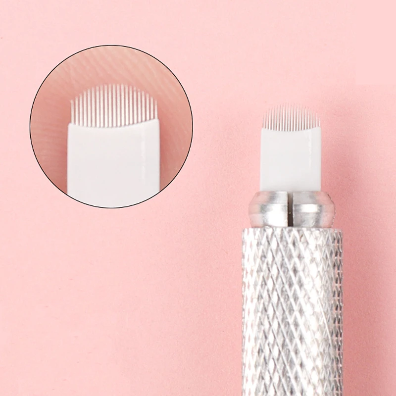 

50pcs Disposable Microblading Tattoo Needles 18U/21U Sterilized Microblade Permanent Makeup Eyebrow Needles Accessories Supply