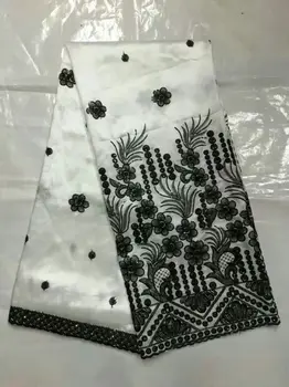 

5Yards white 100% Cotoon Luxury African George Fabric High Quality George Lace From Nigerian Event&Party