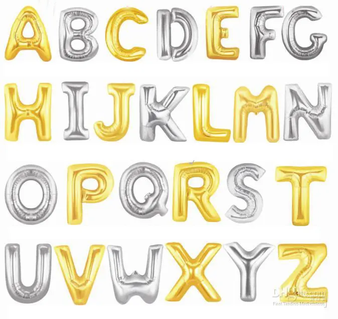 free shipping big size 40 quot aluminum gold and silver helium foil ballon letter balloons for free shipping big size 40 quot aluminum gold and silver helium foil ballon letter balloons for