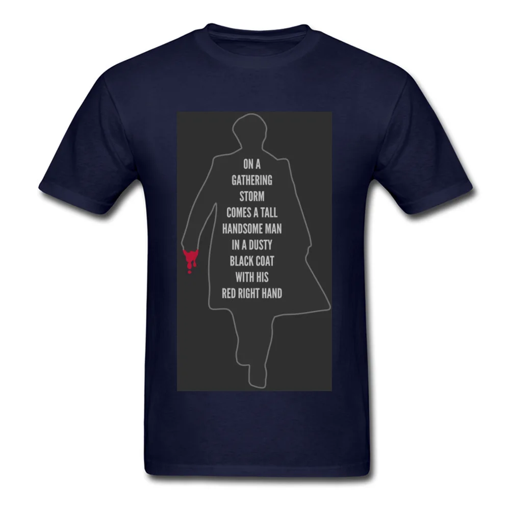 Europe Party Tops Tees for Boys 2018 Discount Summer Crewneck Cotton Fabric Short Sleeve Tshirts Custom T-Shirt Peaky Blinders   Red Right Hand navy