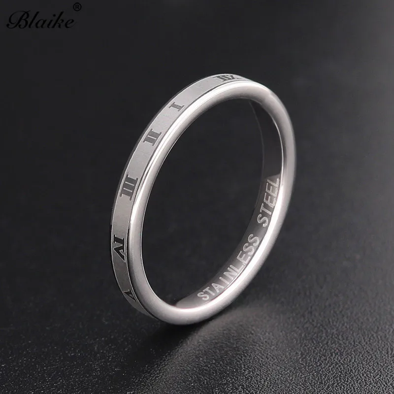 

Blaike Simple Fashion Roman Numerals Titanium Steel Rings for Women Vintage Gold/Silver/Rose Gold Jewelry Stainless Steel Ring