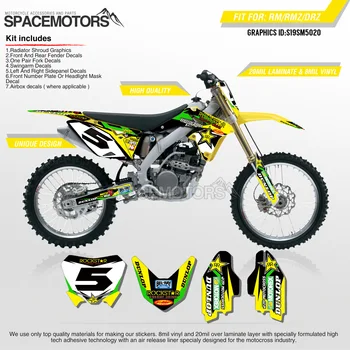 

MotoSpace Team Graphics Backgrounds Decals 3M Custom Stickers For SUZUKI RMZ250 04-18 RMZ450 08-17 RM125/250 03-08 020