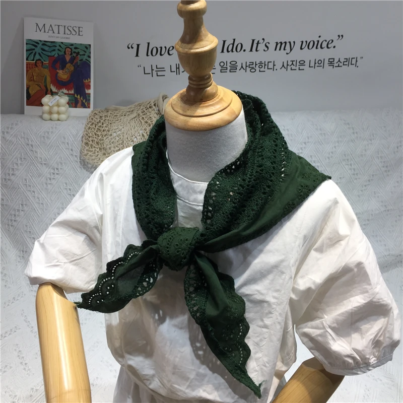 Лолита полый кавайный хлопковый шарф повязка на голову