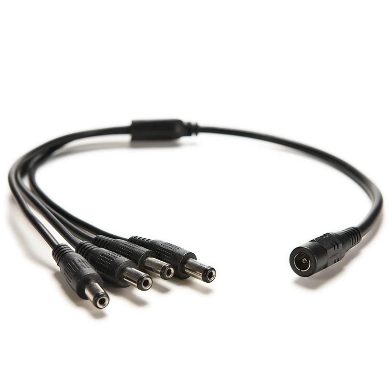

1PC 2.1mm x 5.5mm Y Splitter Connector Cord DC 12V 1 Female to 4 Male CCTV Security Camera Power Supply Adapter Cable