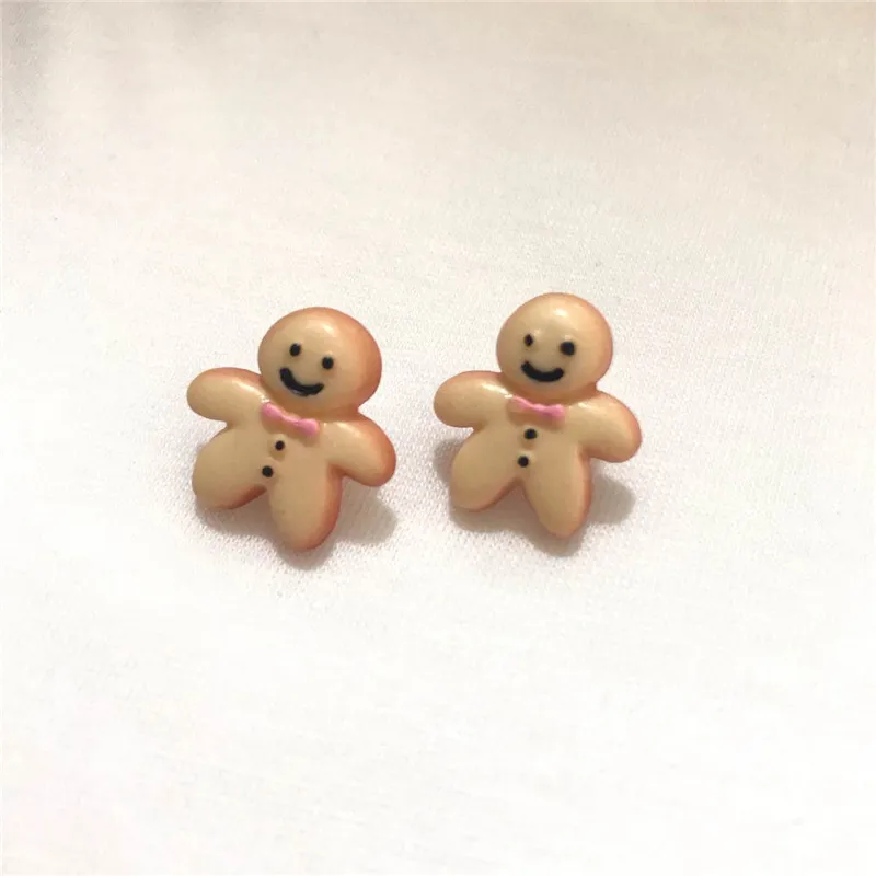 Новые женские милые пряничные мужские серьги креативные легкие глиняные серьги рождественские серьги-гвоздики Женская мода дропшиппинг