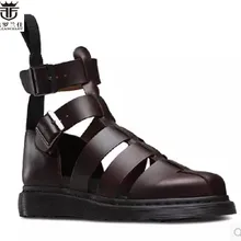 FR. LANCELOT/Новинка года; мужские сандалии-гладиаторы в европейском стиле; летние туфли на плоской подошве; сандалии с вырезами; повседневная обувь на плоской подошве на толстом каблуке с пряжкой