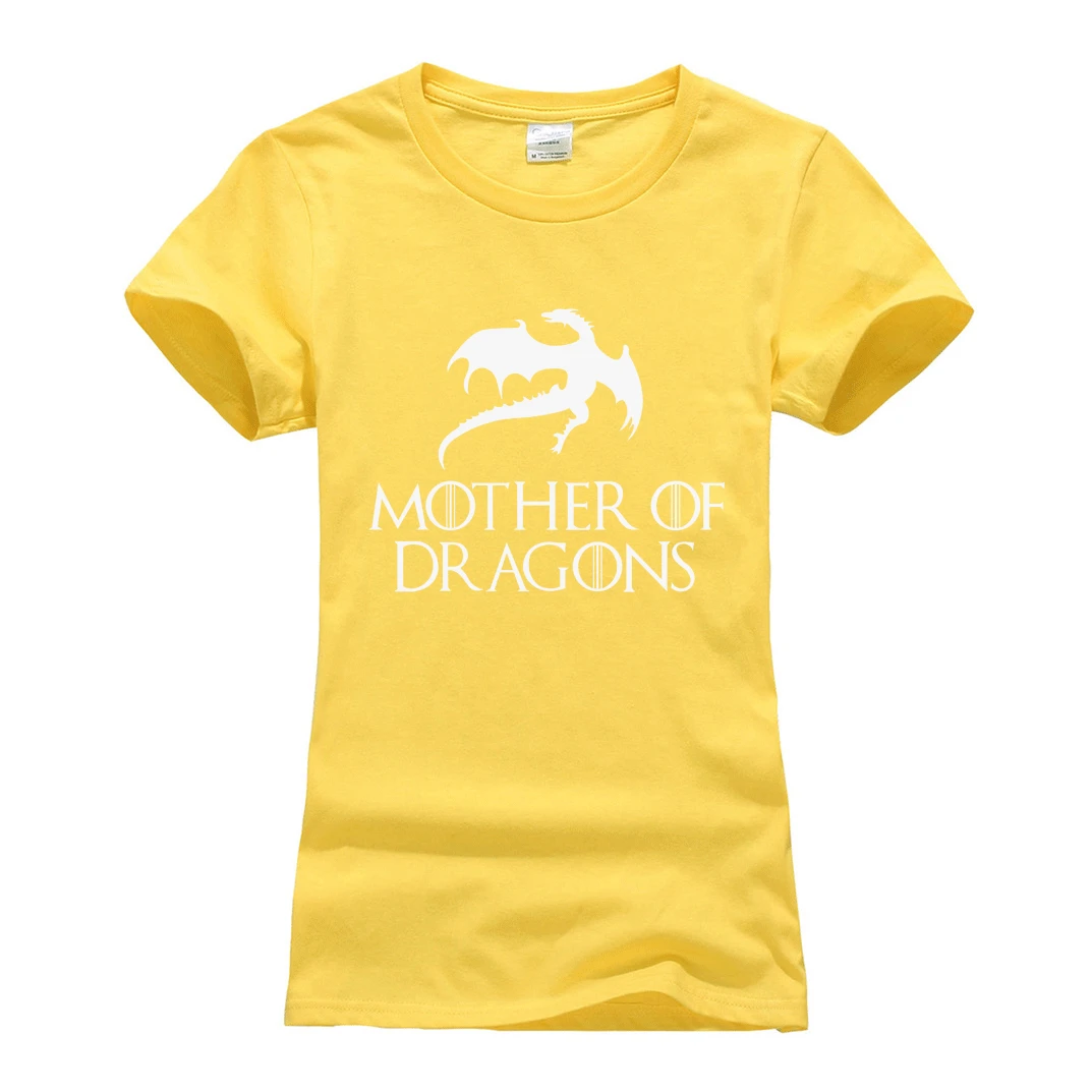 Хип-хоп хлопковая футболка с коротким рукавом для леди, Модный женский топ с принтом «Мама Драконов», новинка, летняя тонкая футболка, camiseta - Цвет: yellow