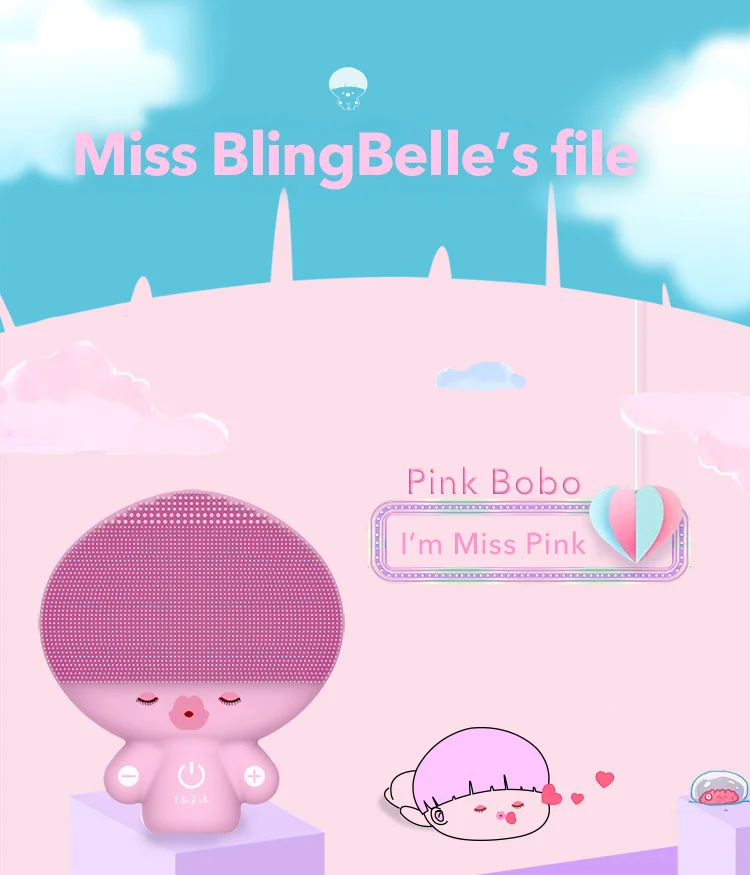 BlingBelle Электрический Очиститель для лица, щетка для умывания, двойной размер, Беспроводная зарядка, уход за кожей, мягкая силиконовая Очищающая щетка для лица