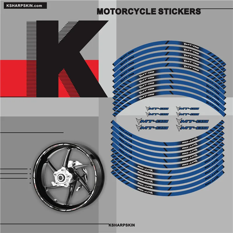 

Motorcycle inner wheel Stickers rim reflective decoration decals suitable For YAMAHA MT-09 mt 09 stickers